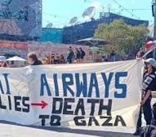 عبر رحلات مدنية  احتجاج في مطار سيدني تنديدًا بنقل مكونات عسكرية إلى الاحتلال