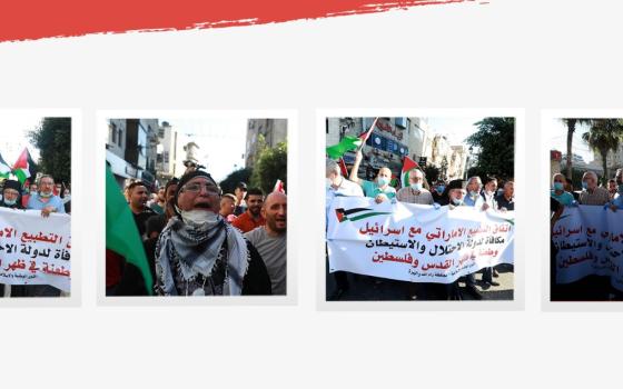 رام الله.. فلسطينيون غاضبون يحرقون صور ابن زايد ودحلان