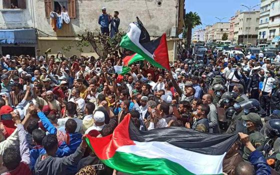 قافلة شعبية نحو مدينة مراكش المغربية رفضًا للتطبيع الرياضي