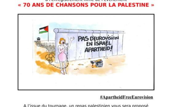 حركة المقاطعة في فرنسا تغني لفلسطين رفضاً لـ "يوروفيجن"