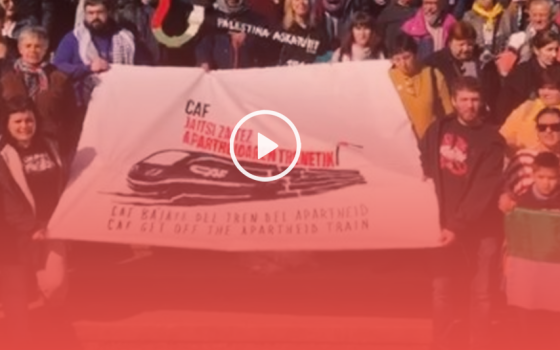 وقفة احتجاجية ضد شركة السكك الحديدية الإسبانية (CAF) في إقليم الباسك