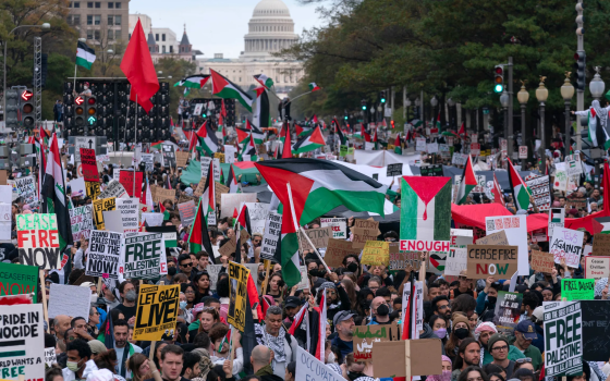 صورة تظاهرة داعمة لفلسطين في أمريكا أميريكا