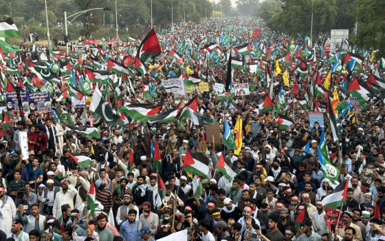 صورة تظاهرة داعمة لفلسطين في باكستان