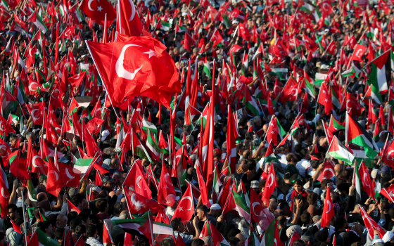 صورة مظاهرات تركيا مع فلسطين