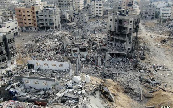 صورة للدمار الهائل جرّاء القصف الإسرائيلي على قطاع غزة