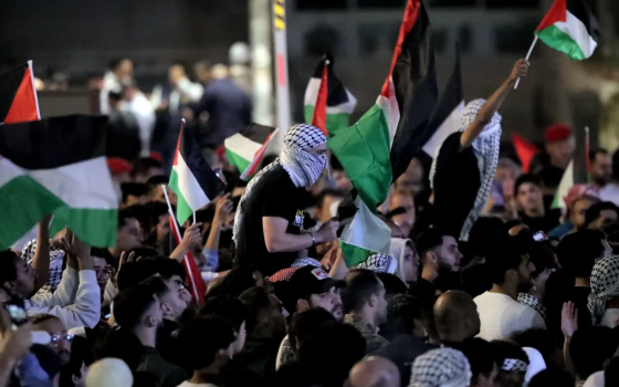 صورة لمظاهرة داعمة لفلسطين  