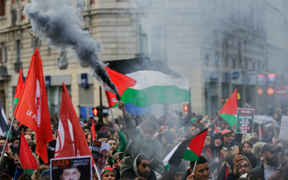 مظاهرة حاشدة داعمة لفلسطين