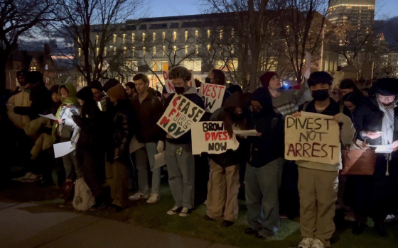 طلاب جامعة براون في وقفة مناصرة لفلسطين