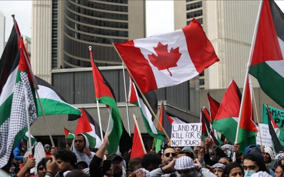 مظاهرة داعمة لفلسطين في كندا