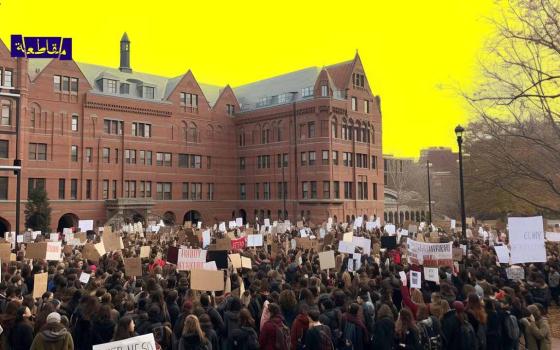 مظاهرة طلابية داعمة لفلسطين في جامعة براون