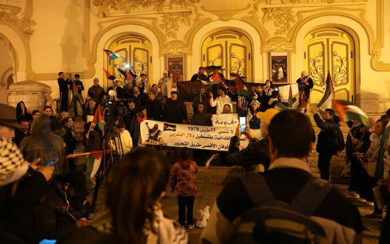 مظاهرة حاشدة داعمة لفلسطين في تونس