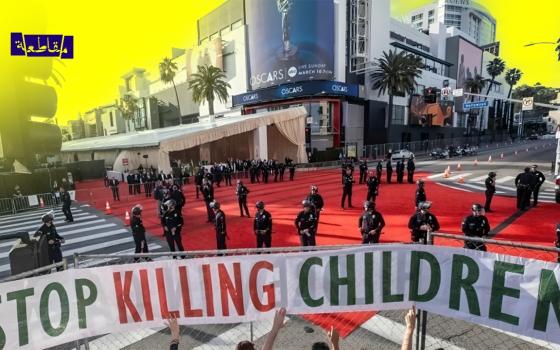 مظاهرات داعمة لفلسطين من أمام حفل الأوسكار