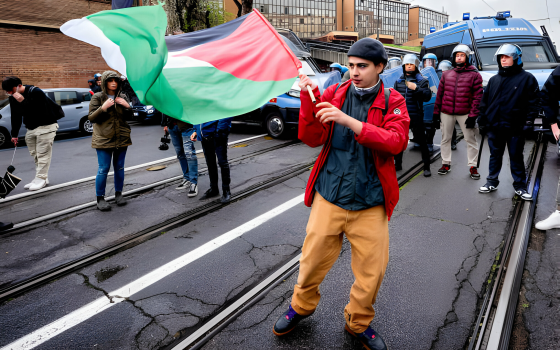 صورة من المظاهرات المؤيدة لفلسطين في ايطاليا