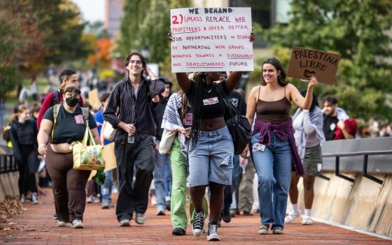 مظاهرة داعمة لفلسطين في جامعة ماساتشوستس