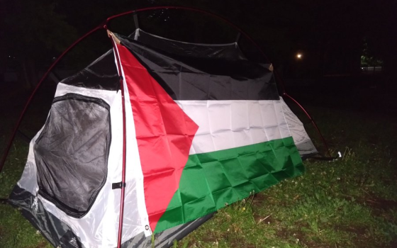 خيمة تضامن في جامعة طوكيو