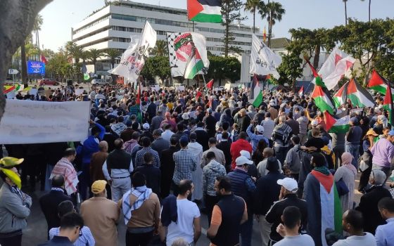 مظاهرة حاشدة داعمة لفلسطين في المغرب