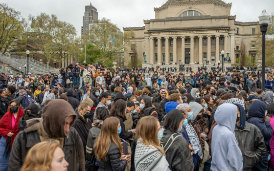 مظاهرة طلابية داعمة لفلسطين في جامعة كولومبيا  