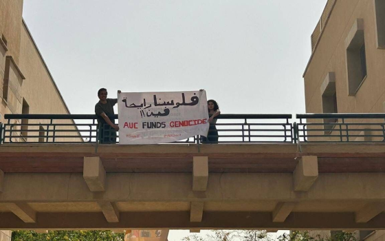 طلاب من الجامعة الأمريكية بالقاهرة يتظاهرون ضد الإبادة