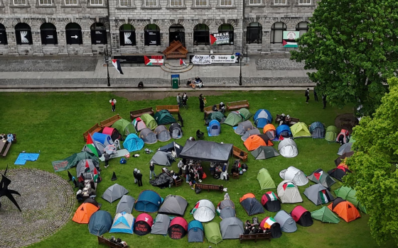مخيم تضامني في كلية ترينتي