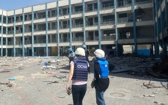 مدرسة مدمرة في غزة جراء القصف الإسرائيلي