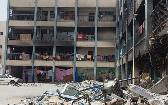 مدرسة مدمرة في غزة جراء القصف الإسرائيلي