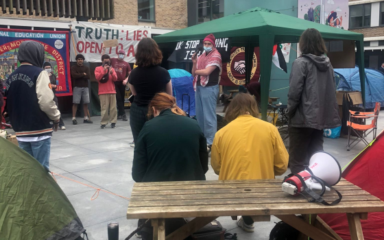 طلاب جامعة لانسكتر يعلنون الاعتصام المفتوح بالحرم الجامعي