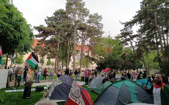 مخيم تضامني في جامعة فيينا