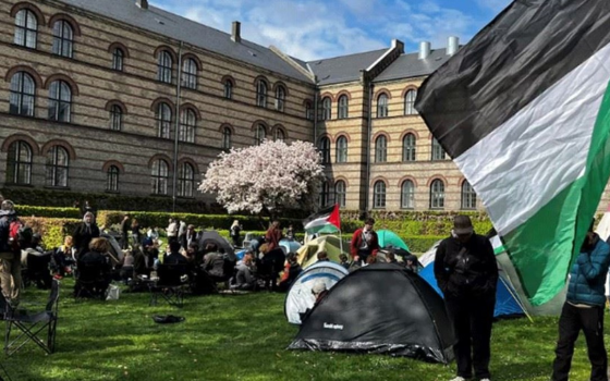 مخيم تضامني في جامعة بروكسل