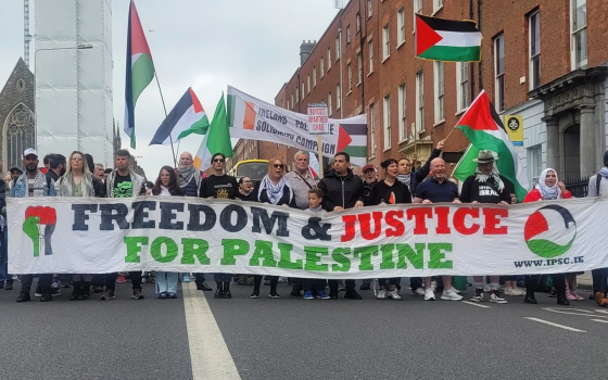 مظاهرة حاشدة في دبلن الأيرلندية تضامنًا مع غزة