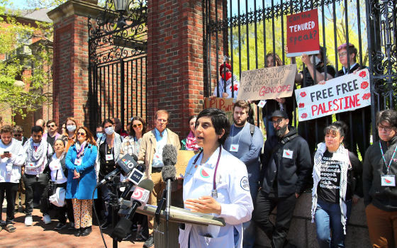 وقفة تضامنية في جامعة هارفارد