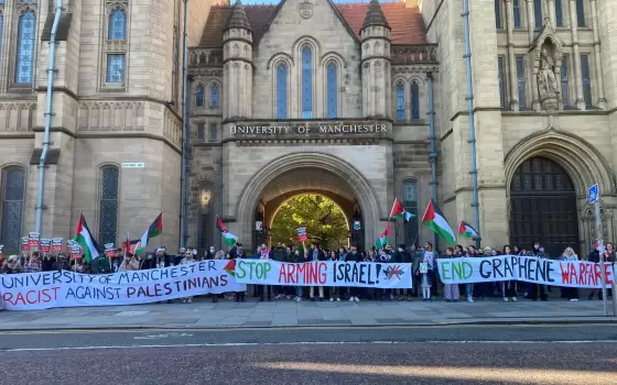 وقفة طلابية داعمة لفلسطين في مانشستر