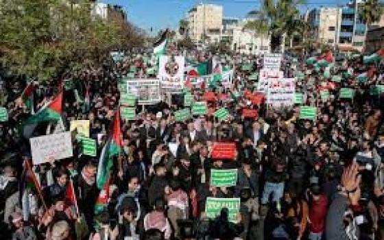مظاهرة داعمة لفلسطين في الأردن