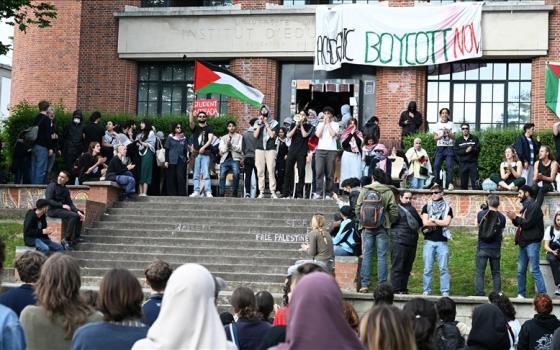 وقفة احتجاجية بجامعة بروكسل