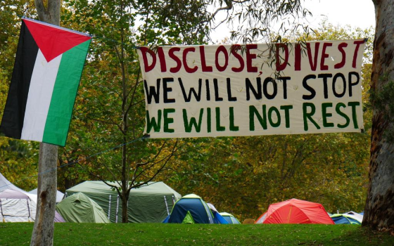 مخيم طلابي تضامني في جامعة ملبورن