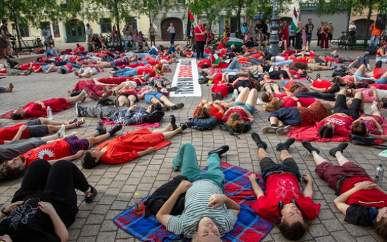 أنصار فلسطين في كرواتيا يحتجون ضد المجازر الصهيونية في غزة