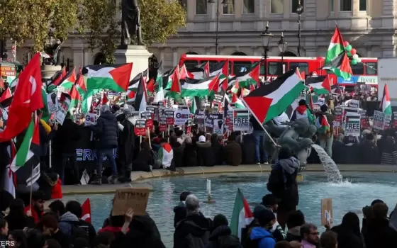 مظاهرة داعمة لفلسطين في بريطانيا  
