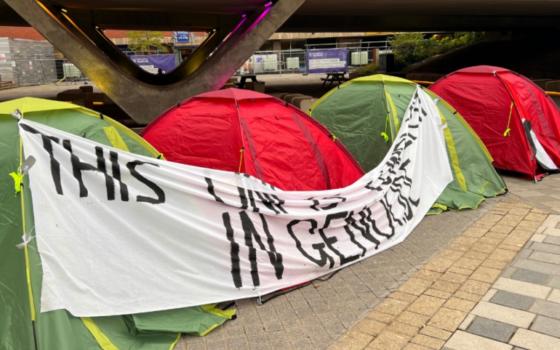 معسكر تضامني مع غزة في جامعة شيفيلد