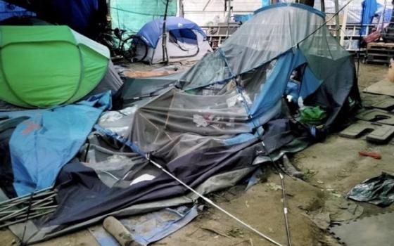 تدمير مخيم تضامني مع غزة في مونتريال