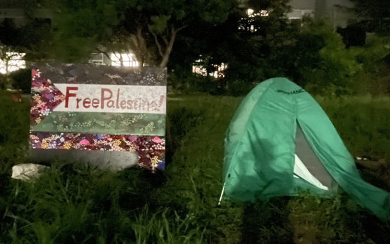 خيمة تضامنية مع فلسطين في جامعة جاكوجي