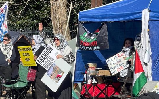 احتجاج سابق من أمام منزل بلينكن