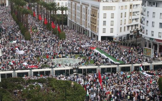 تظاهرة مؤيدة لفلسطين في المغرب