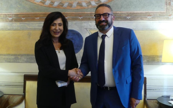 وزير خارجية سان مارينو مع سفيرة فلسطين في إيطاليا