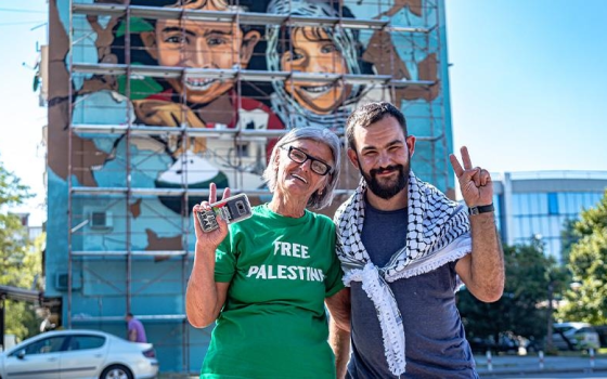 جدارية على أحد المباني في عاصمة الجبل الأسود بودغوريتسا