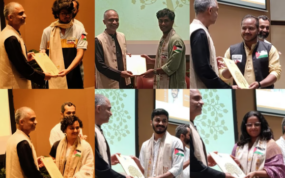 طلاب جامعة عظيم بريمجي يتضامنون مع فلسطين خلال حفل التخرج