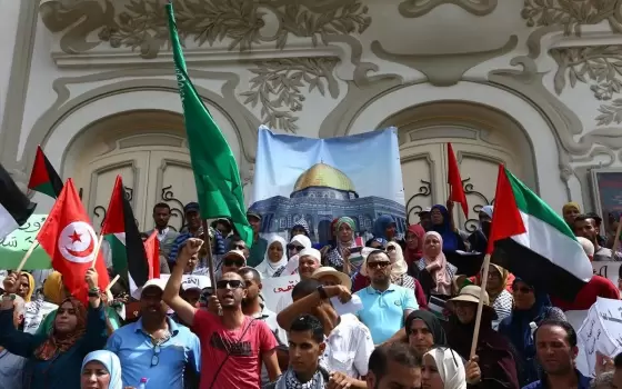 متظاهرون مؤيدون لفلسطين في تونس