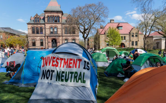 مخيم طلابي تضامني في جامعة براون