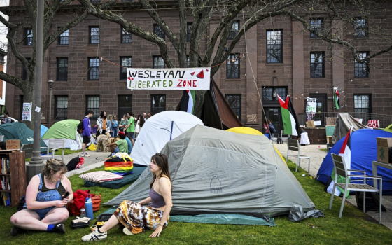 مخيم طلابي مؤيد لفلسطين في جامعة ويسليان