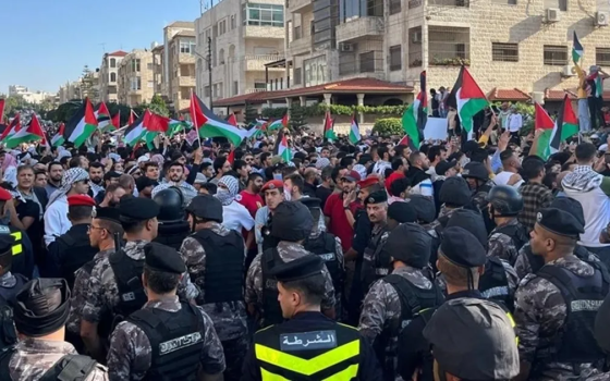 مظاهرة داعمة لفلسطين في الأردن