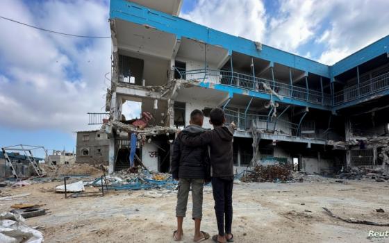 مدرسة مدمرة في غزة جراء القصف الإسرائيلي