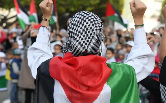 متظاهرة داعمة لفلسطين